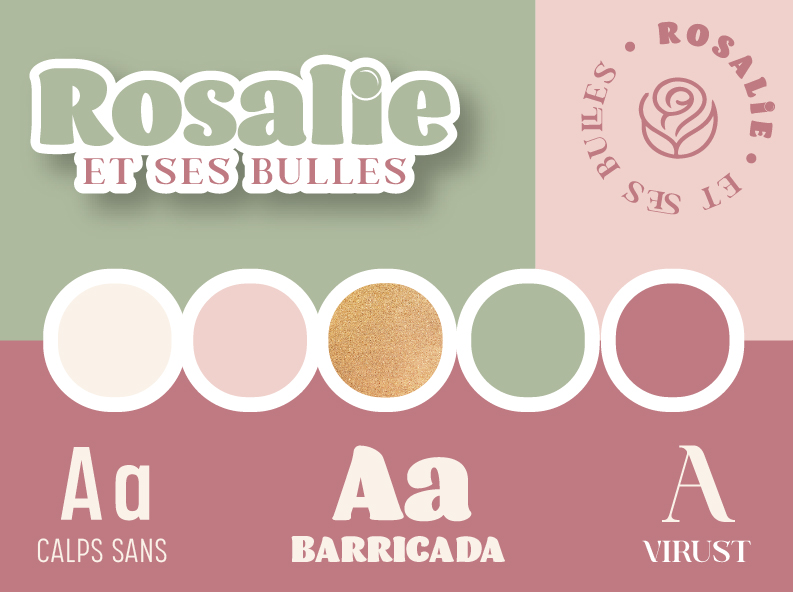 Identité visuelle food-truck Rosalie et ses bulles